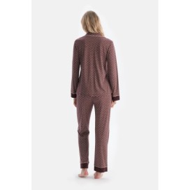 Ensemble De Pyjama Chem_se Et Pantalon En Modal Pe_gne a Mot_f