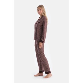 Ensemble De Pyjama Chem_se Et Pantalon En Modal Pe_gne a Mot_f