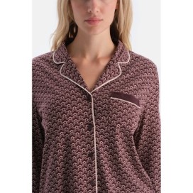 Ensemble De Pyjama Chem_se Et Pantalon En Modal Pe_gne a Mot_f