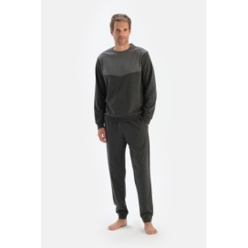 Ensemble Pyjama a Col Rond, Manches Longues Et Pantalon De