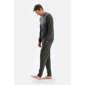 Ensemble Pyjama a Col Rond, Manches Longues Et Pantalon De
