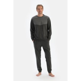 Ensemble Pyjama a Col Rond, Manches Longues Et Pantalon De