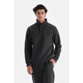 Sweat-Shirt a Col Boutonne Double En Polaire Pour