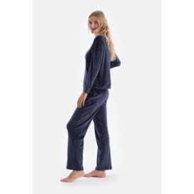 Ensemble De Pyjama En Velours a Col Rond Et a Manches