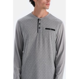 Ensemble Pyjama Chemise Et Pantalon a Manches Longues Et Detail