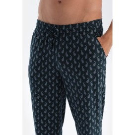 Ensemble Pyjama Chemise Et Pantalon En Jersey De Modal a Manches Longues Et Demi-Patte De