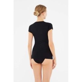 T-Shirt Col En V En Coton Peigne