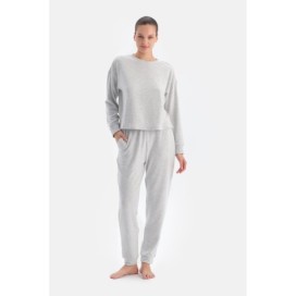 Ensemble Pyjama a Col Rond, Manches Longues Et Pantalon De