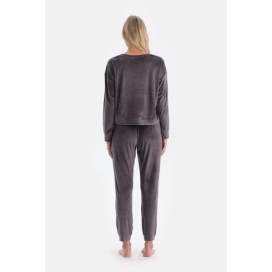 Pyjama En Velours a Manches Longues Deta_lle