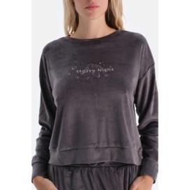 Pyjama En Velours a Manches Longues Deta_lle