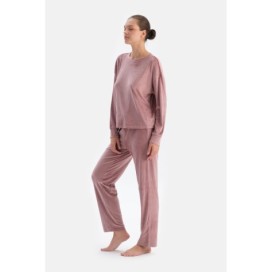 Ensemble De Pyjama En Velours a Manches Longues Et Col