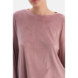 Ensemble De Pyjama En Velours a Manches Longues Et Col