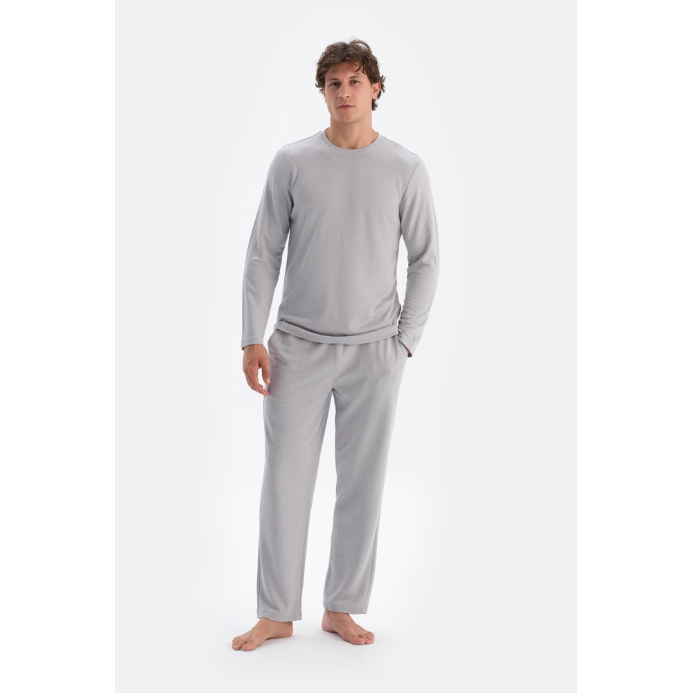 Ensemble Pyjama En Laine a Manches Longues Et Col