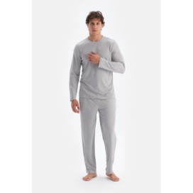 Ensemble Pyjama En Laine a Manches Longues Et Col