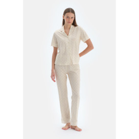 Ensemble Pyjama Chemise Et Pantalon À Motif Corde Femme Jaune Clair