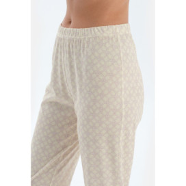 Ensemble Pyjama Chemise Et Pantalon À Motif Corde Femme Jaune Clair