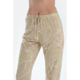 Paild Ensemble Pyjama Chemise Pantalon Peigné Modal Peigné À Motifs Femme Vert Clair