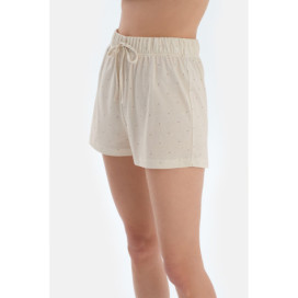 Ensemble Pyjama Chemise Short Basique Imprimé Piscine Femme Ecru