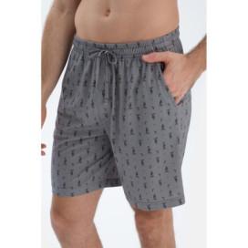 Ensemble Pyjama Chemise Et Short Imprimé Quartier Homme Gris