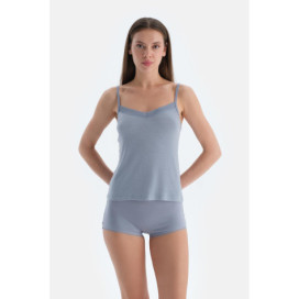 Dentelle Détaillée Athlet Femme Bleu Glace