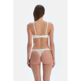 Pointel Culotte String Femme Ecru