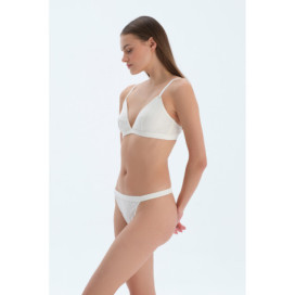 Pointel Culotte String Femme Ecru