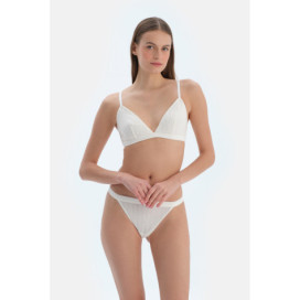 Pointel Culotte String Femme Ecru