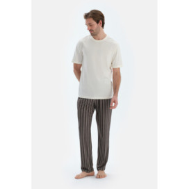 Quantité Pantalon En Modal Coton Peigné Imprimé Homme Anthracite