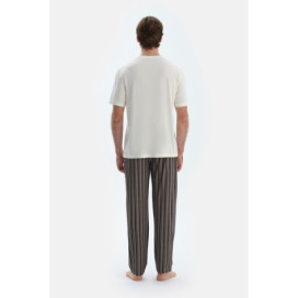 Quantité Pantalon En Modal Coton Peigné Imprimé Homme Anthracite