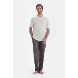 Quantité Pantalon En Modal Coton Peigné Imprimé Homme Anthracite