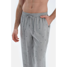 Pantalon Tissé Imprimé Microprint Homme Gris