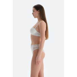 Soutien-Gorge Entièrement Rembourré En Dentelle Détail Accessoire Femme Blanc