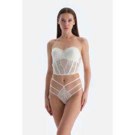 Culotte Dentelle G-String Femme Blanc