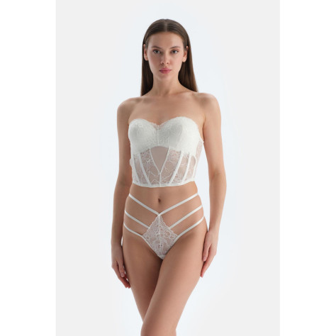 Culotte Dentelle G-String Femme Blanc