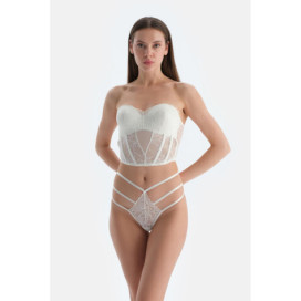 Culotte Dentelle G-String Femme Blanc