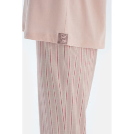 Ensemble De Pyjama T-Shirt Et Pantalon À Manches Courtes Col Rond Femme Rose Clair