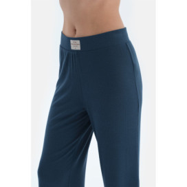 Ensemble Pyjama T-Shirt Pantalon Camsoset Col V Viscose Femme Bleu Marine