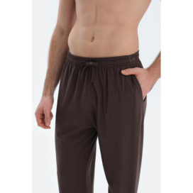 Col V Manches Courtes Poche Fleto Basique T-Shirt Pantalon Pyjama Ensemble Homme Beige