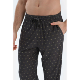 Ensemble De Pajama T-Shirt Et Pantalon À Manches Courtes Demi-Plot Homme Vert Huile