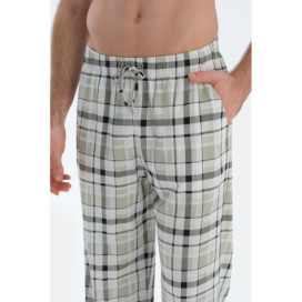 Ensemble De Pyjama Pantalon À Carreaux À Manches Courtes Homme Noir