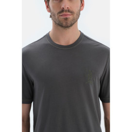 Ensemble De Pyjama T-Shirt Et Pantalon À Manches Courtes Et Détails De Coutures Homme Anthracite