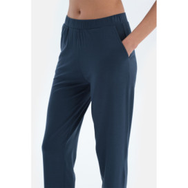 Ensemble Pyjama T-Shirts Et Pantalons En Viscose Col V Femme Indigo