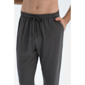 Ensemble De Pyjama T-Shirt Et Pantalon À Manches Courtes Détails De Coutures Homme Ecru