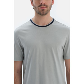 Col Rond T-Shirt À Manches Courtes Jogger Pantalon Couronne Ensemble Pyjama Basique Homme Gris