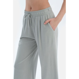 Ensemble Pyjama T-Shirt Basique À Manches Basses Femme Sauge