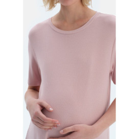 Cashorse Ensemble De Pyjama T-Shirt Short De Maternité Femme Rose Clair